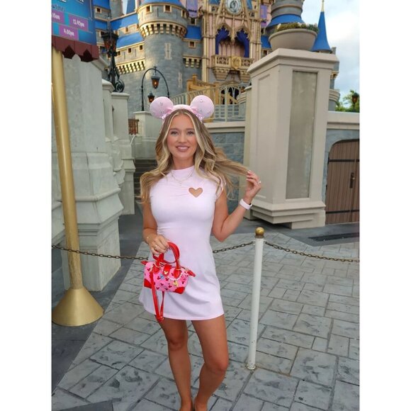 SKIMS Cotton Jersey Heart Mini Dress in White Size Medium - Picture 2 of 12